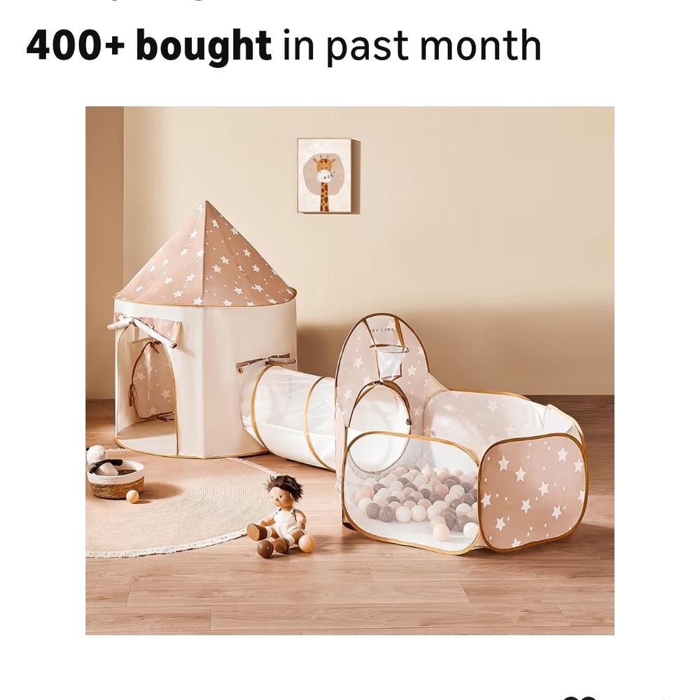 Whimsical Starry Play Tent and Tunnel Set